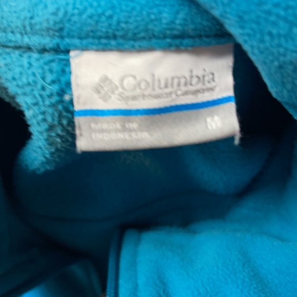 Columbia fleece size M turquoise, zip front. - Picture 6 of 6